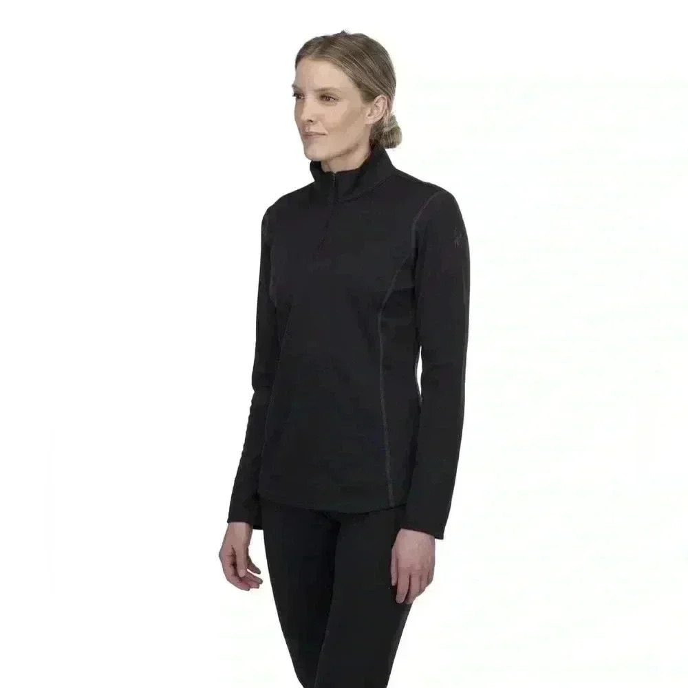 Women's Standard Spyder Baselayer Quarter Zip Black Size Small